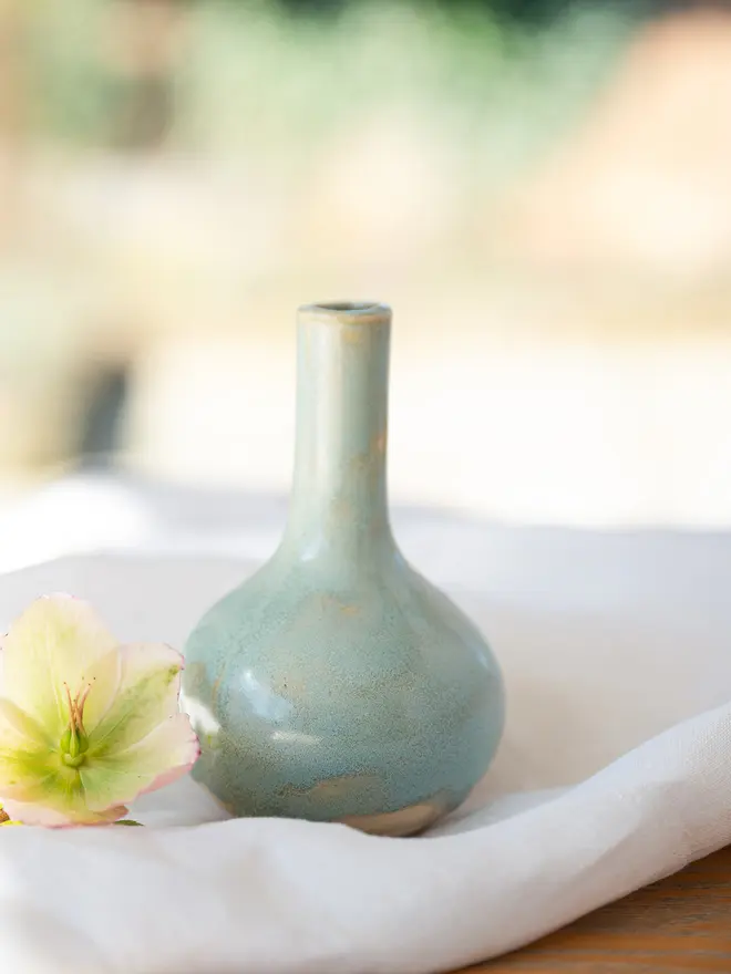 small ceramic bud vase, Jenny hopps pottery