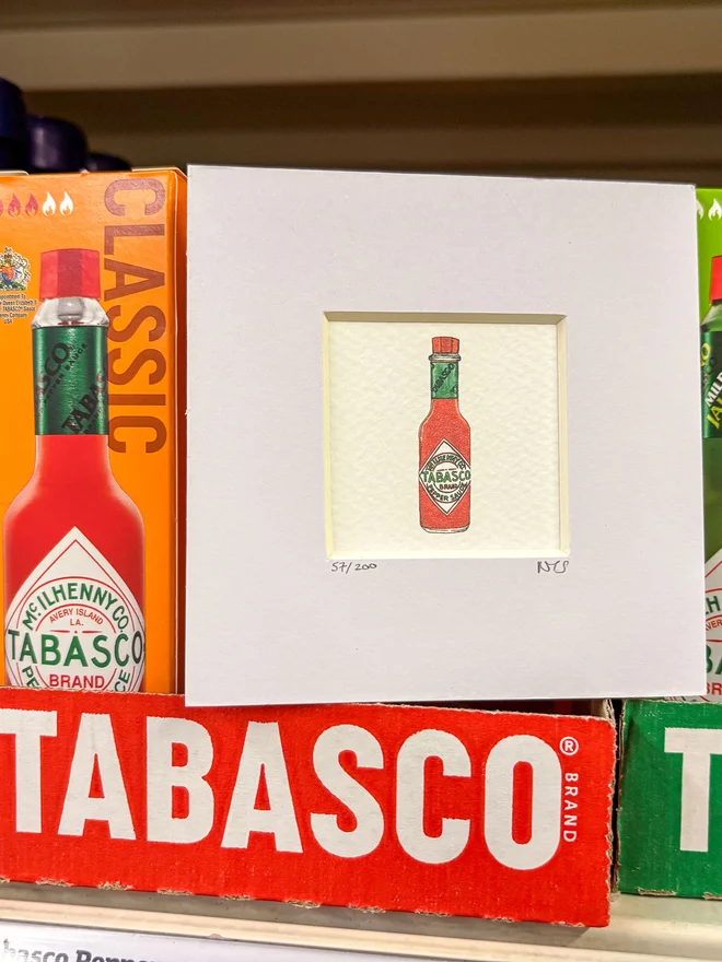 tabasco bottle mini print