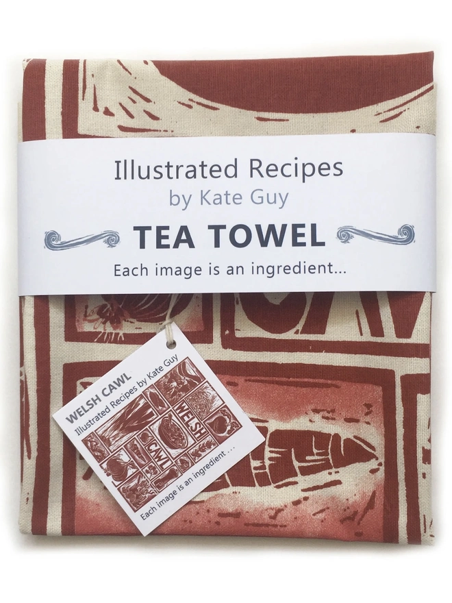 Welsh Cawl Illustrated Recipe Tea Towel