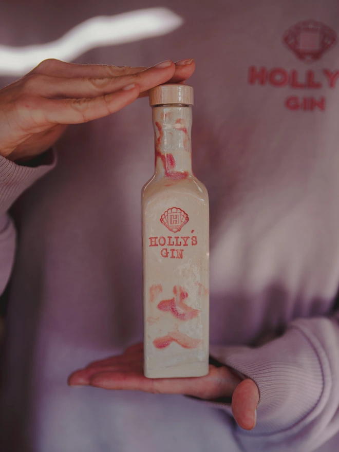 Limited Edition Ceramic White Pink Gin Bottle