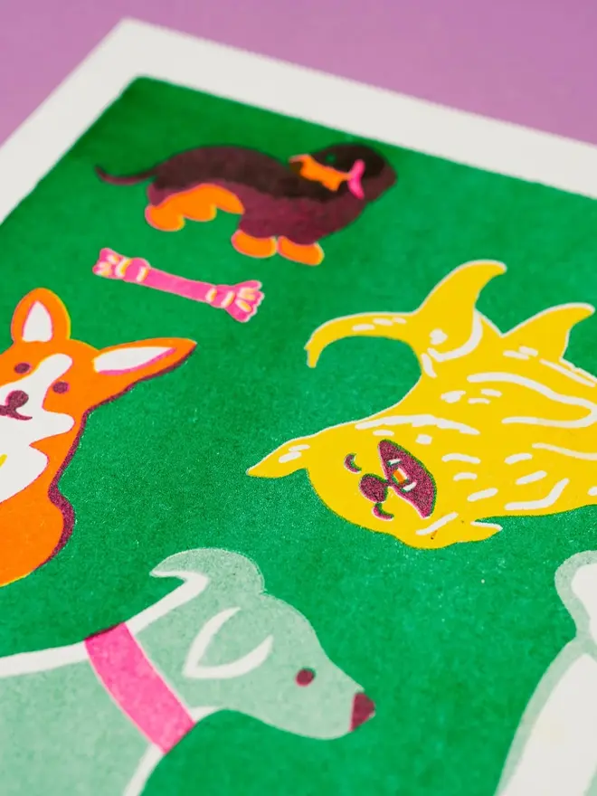 Dog Risograph Print