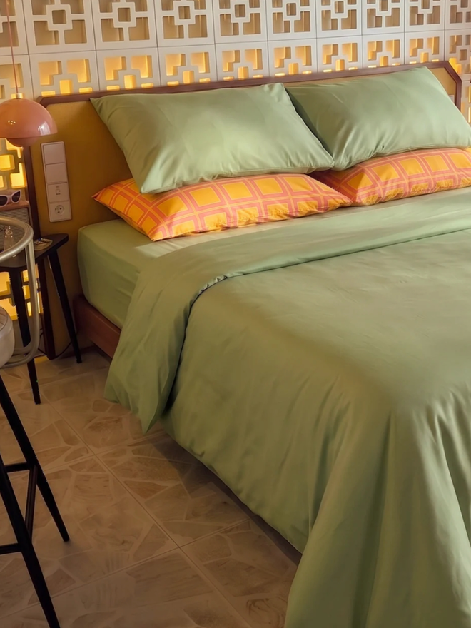 Ibiza Green Bedding. A green bedding set.