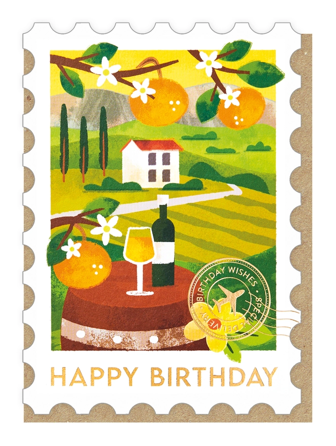 Tuscany cutout stamp card