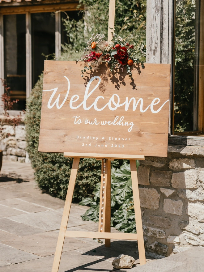 Wooden Wedding Welcome Board