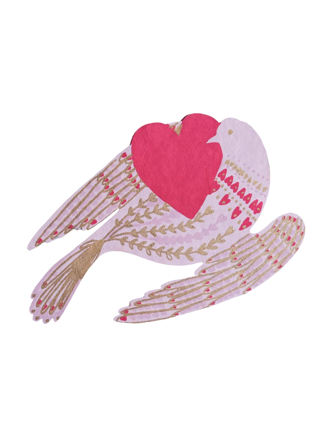 Heart bird Valentine's Day card