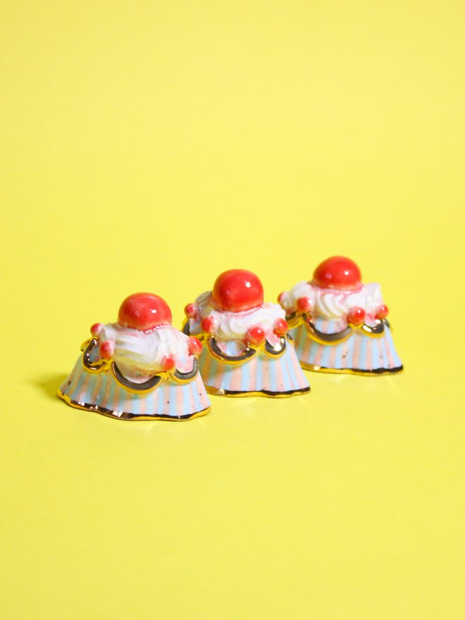 Mini Cherry On Top Ceramic Sculpture 