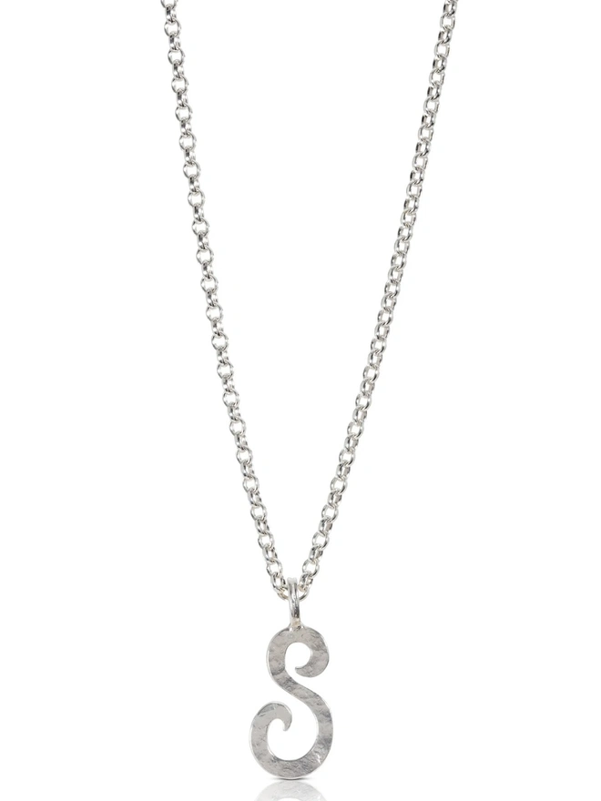 Personalised XL Letra Silver Letter Necklace 