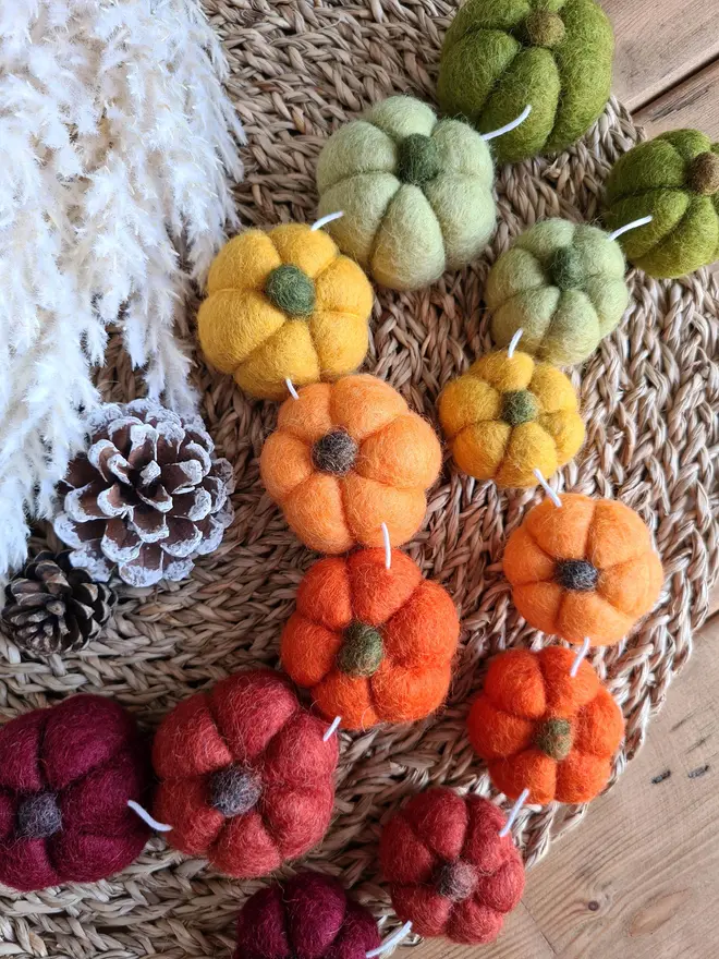 Rainbow Pumpkin Garland Autumn Home Decor