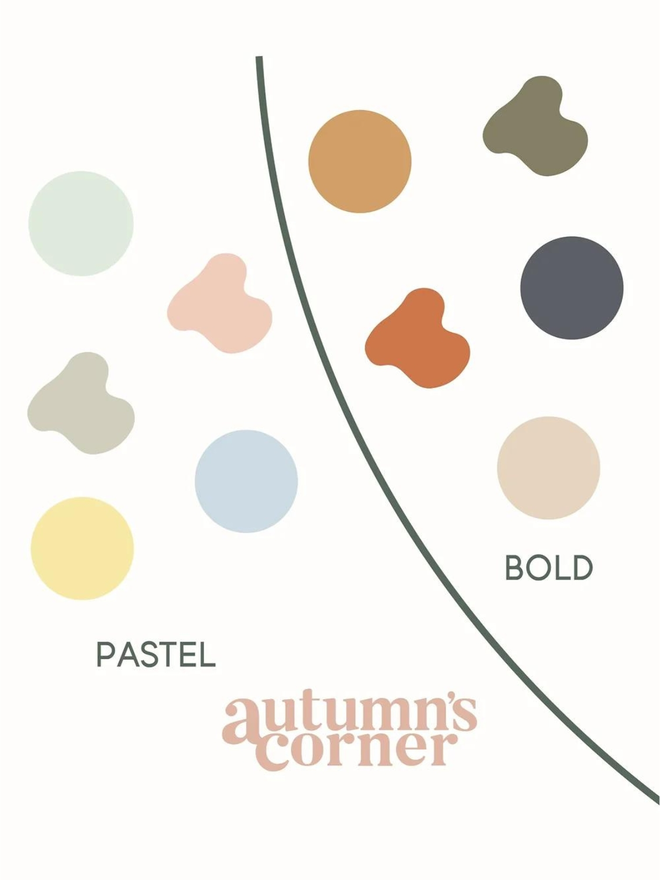 pastel and bold colour palettes