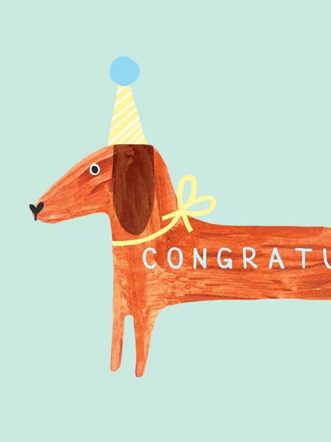 Sausage Dog Congratulations Card