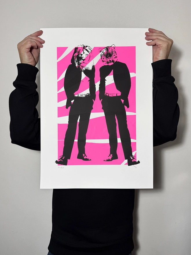 Disco Cats_Large Screen Printed Poster_Holly and Co_Main image