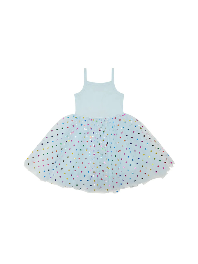 blue kids' spot dress