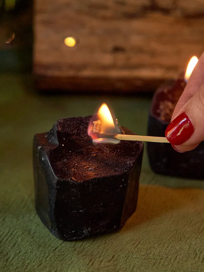 Christmas coal candle