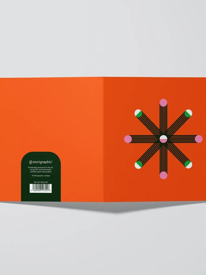Seventies 9 Orange Star Christmas Card