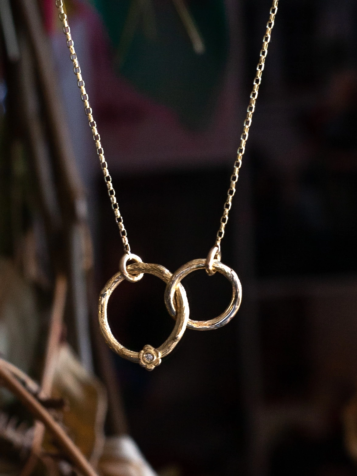 Double Circle Diamond Necklace – Estella Collection