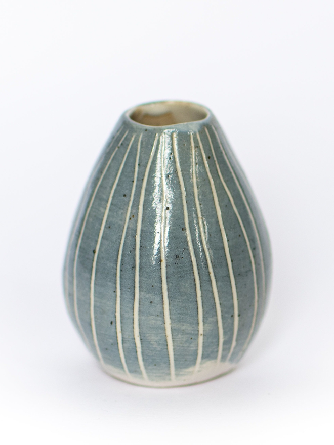 handmade ceramic grey bud vase