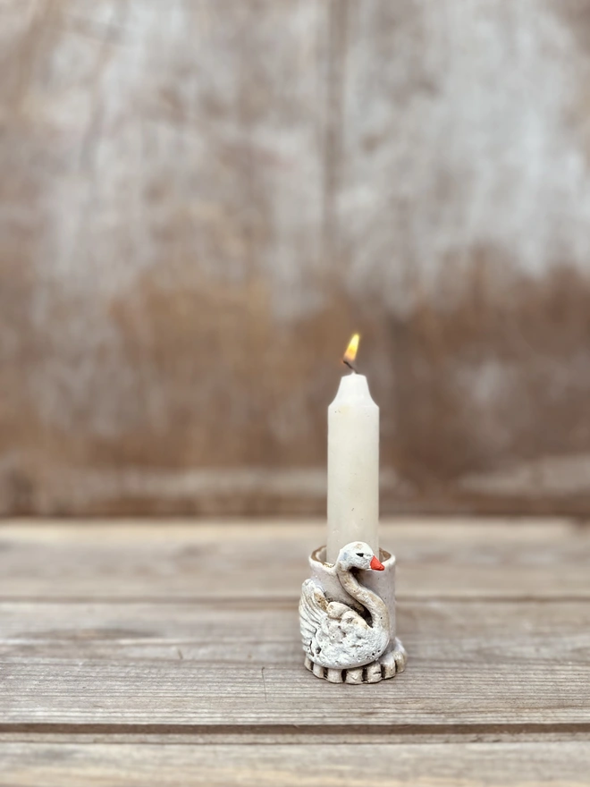 Beautiful swan candle holder