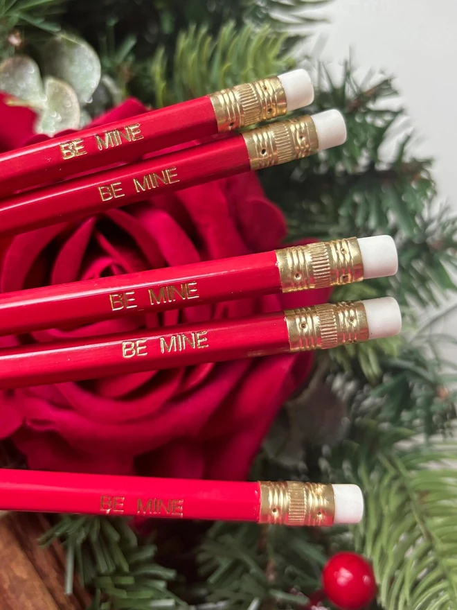 'Be Mine' Valentines Pencils (Set Of 5)