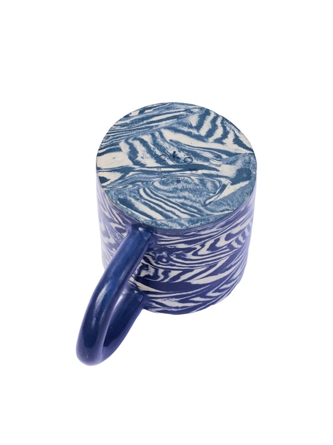 Herringbone Chunky Mug, a colourful mug sitting on a white surface against a plain backdrop. 