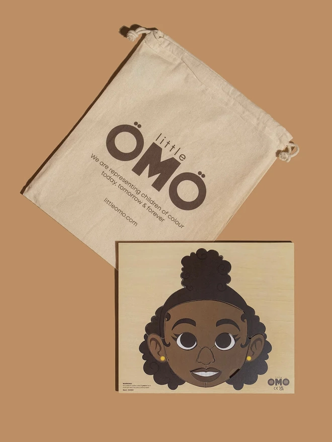 Face Puzzle - Omodara (Girl) with puzzle bag.