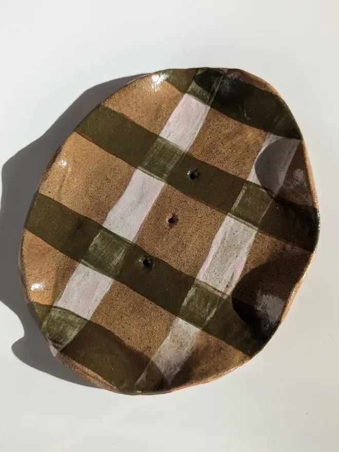 Gingham Wavy Soap Dish