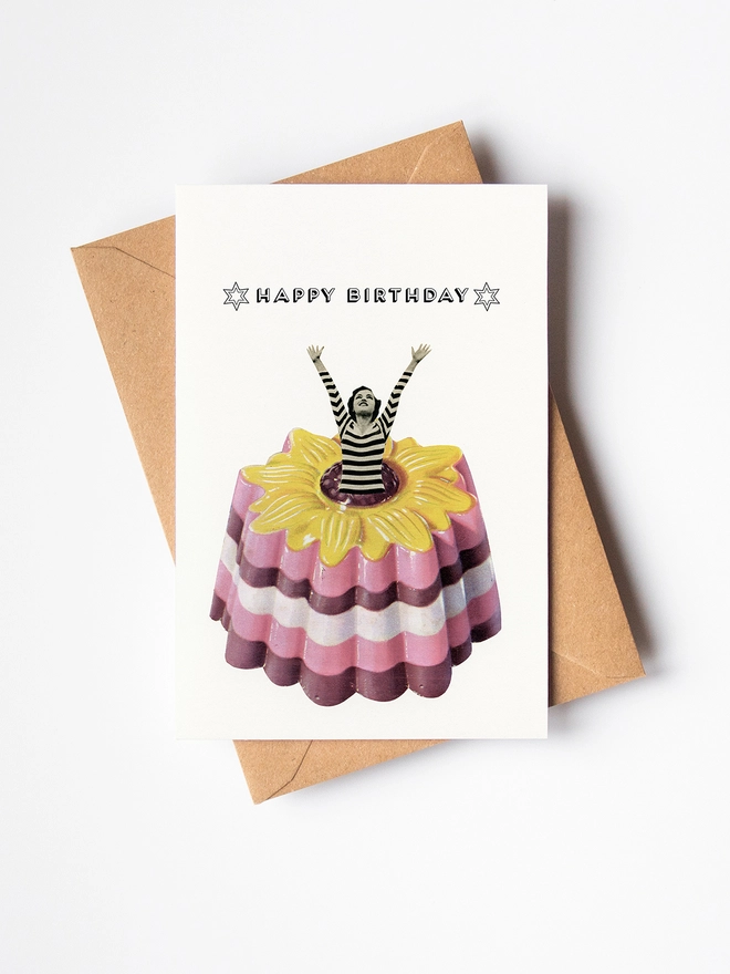 Happy Birthday Blancmange Greetings Card