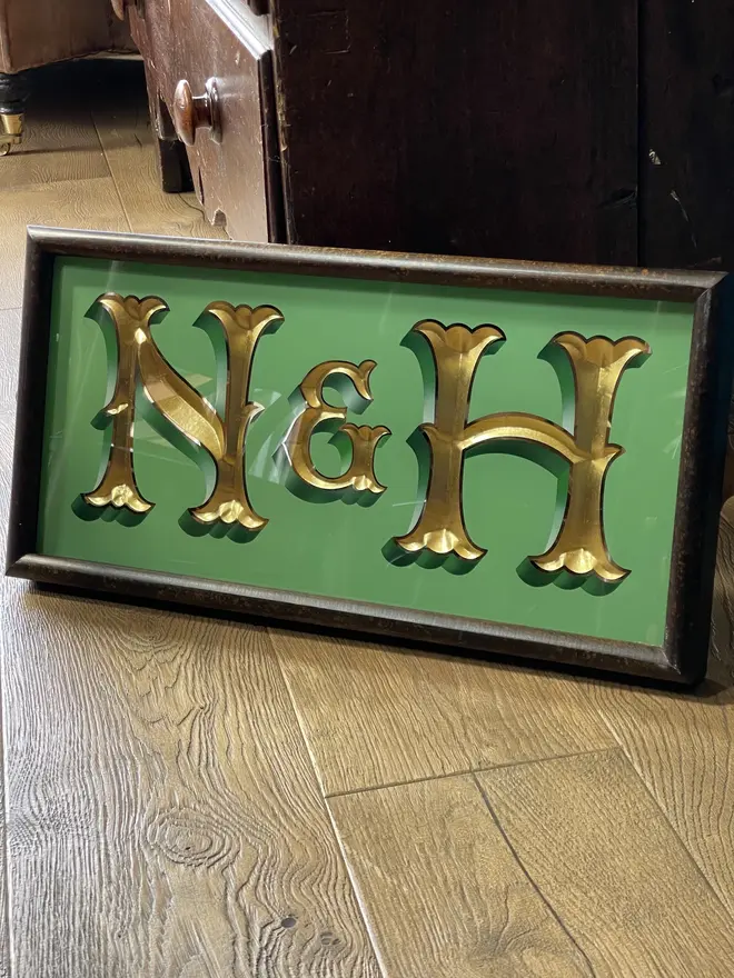 Green acid etched sign colour