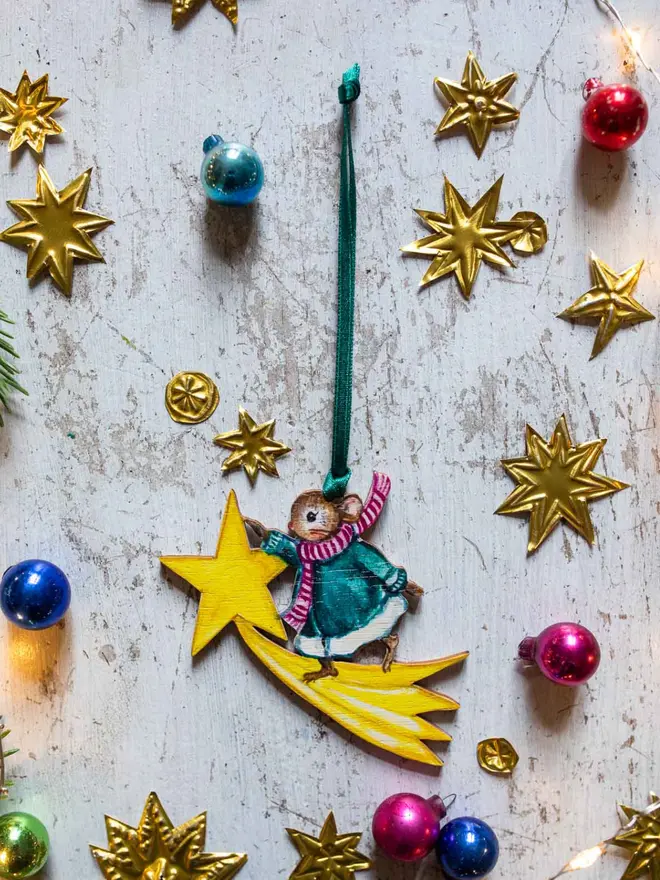 Wish on a Star ~ Hanging Wooden Decoration