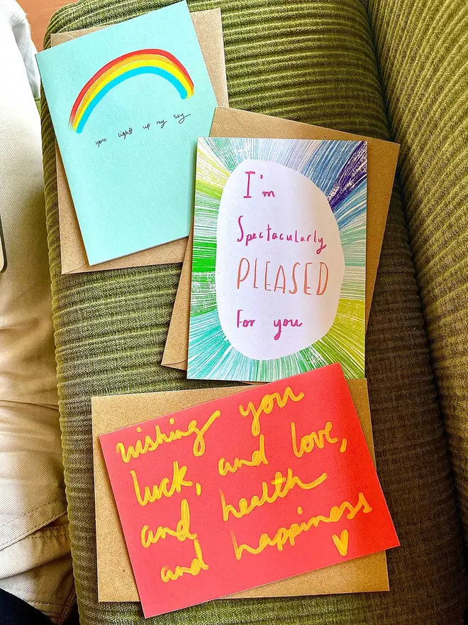 Grab a pack of three cards with kind words