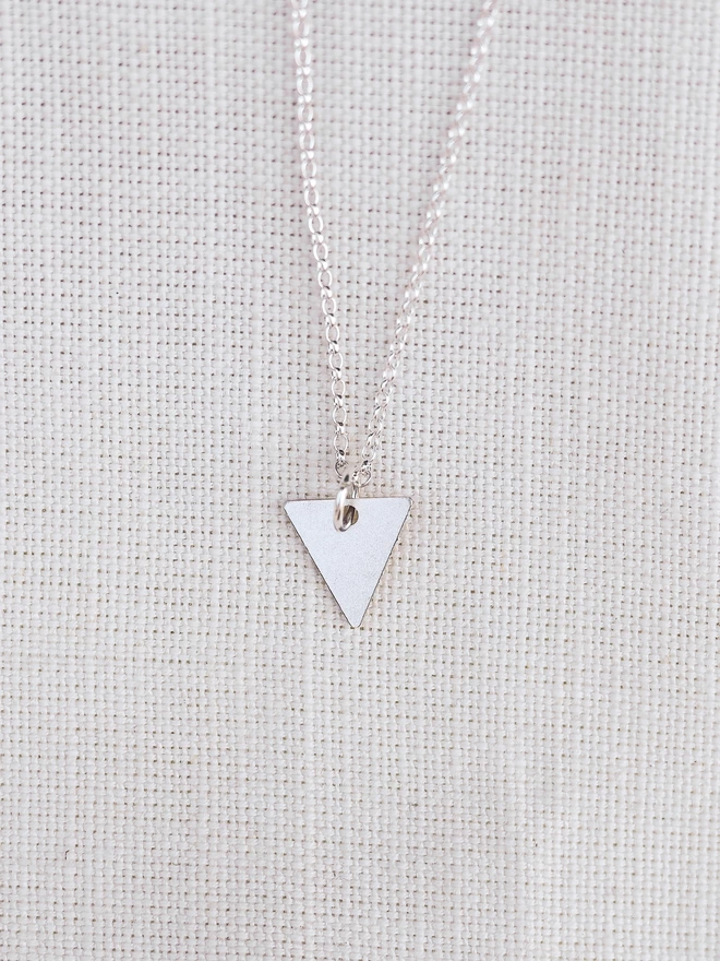 Recycled Sterling Silver Triangle Necklace