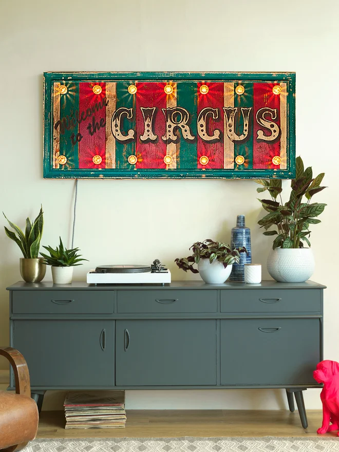 welcome to the circus light up sign