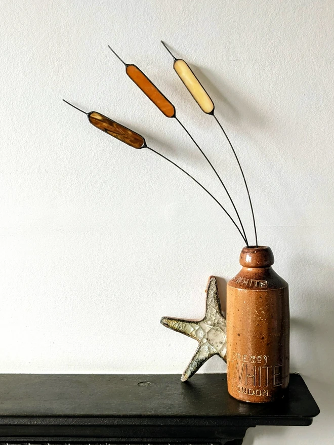 Stained glass bulrushes