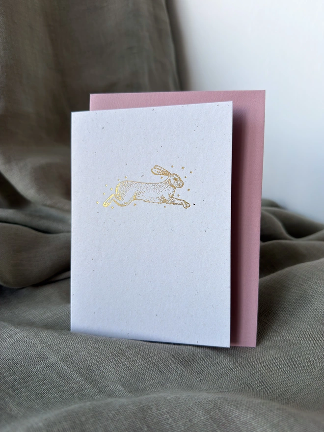 Spring golden hare card