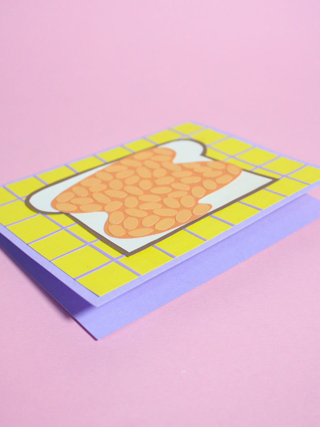 Beans On Toast Collaged Card