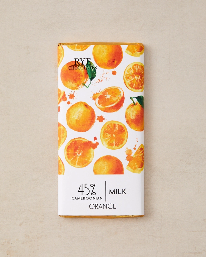 Orange Milk Chocolate Bar - 45% Cameroonian