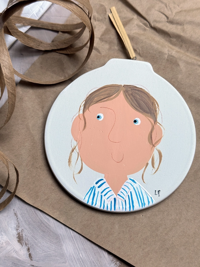 personalised portrait Christmas decoration