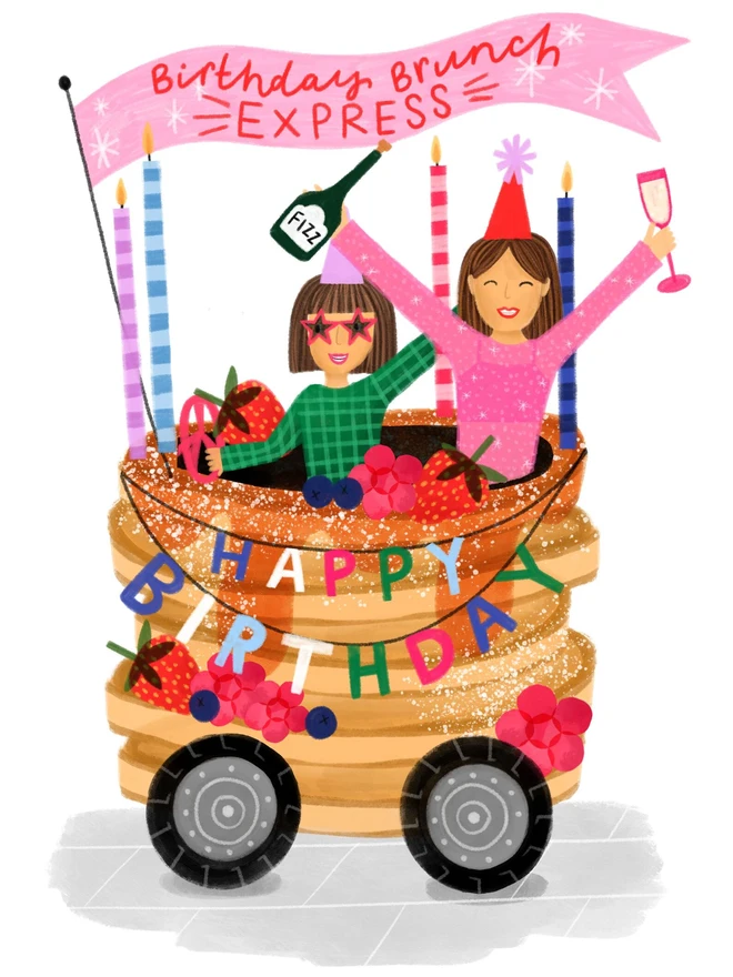 Birthday Brunch Express, Pancakes Birthday Card