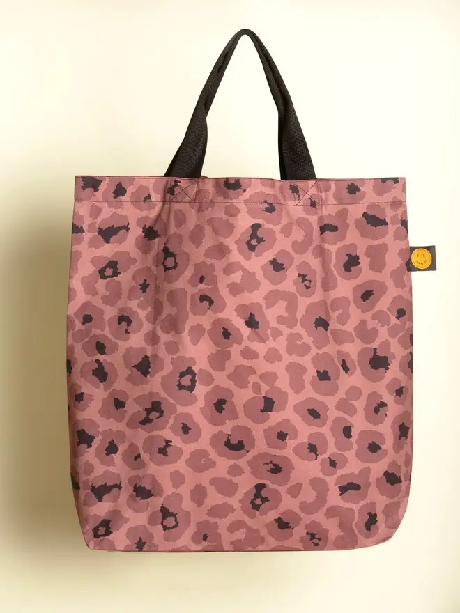 Mocha Leopard Contents Book Bag