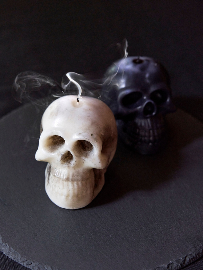 Halloween skull candle