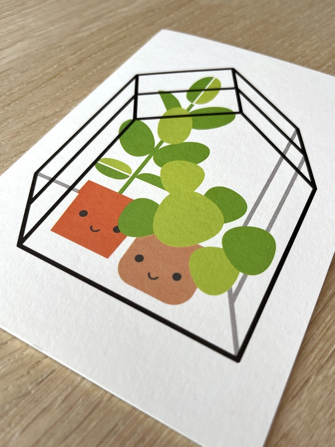 Greenhouse Greetings Card with plants