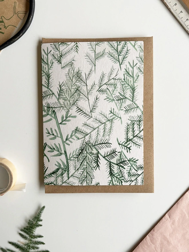 Fir Branches Christmas Card