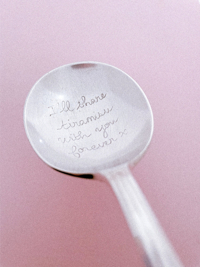 hand engraved vintage silver spoon