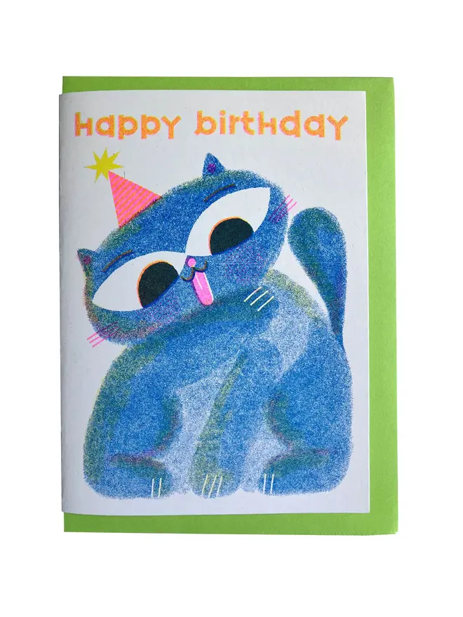 'Happy Birthday' A6 Birthday Cat Card
