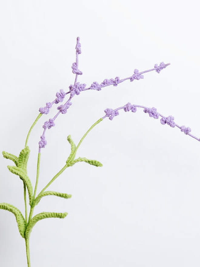purple crochet lavender stem