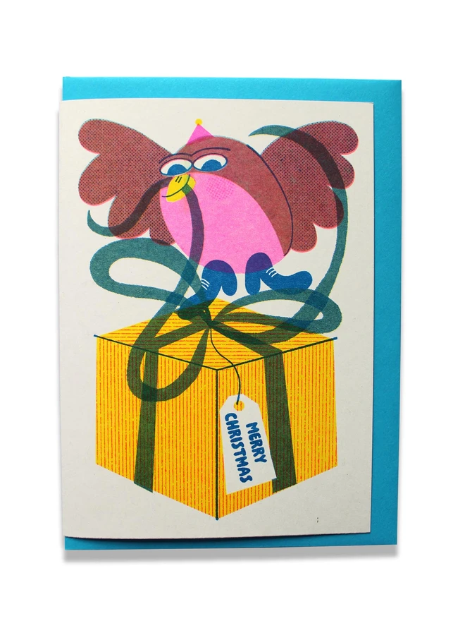 'Robin' A6 Riso Christmas Card