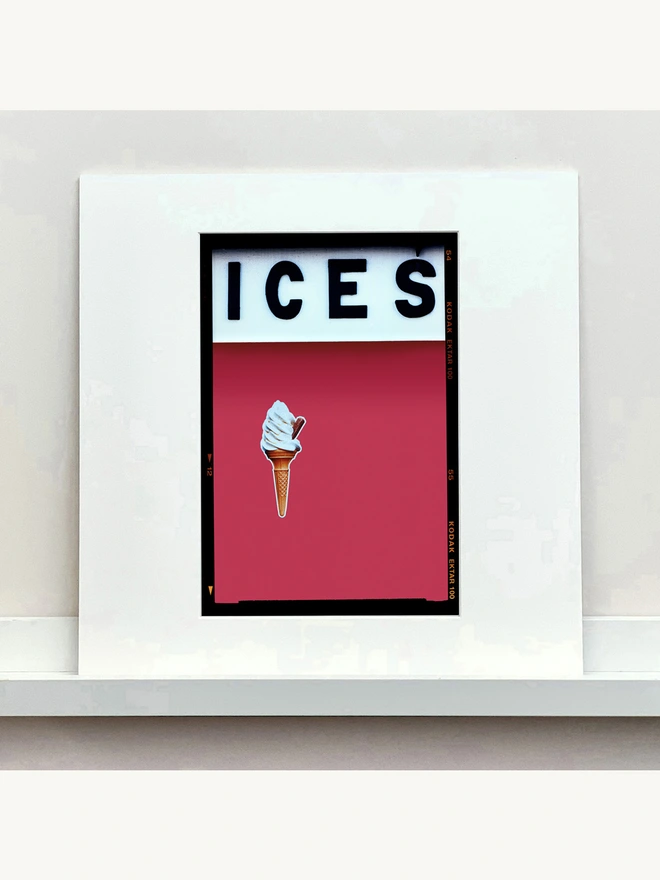 Richard Heeps Ices red colour typography photography pop art print mounted square