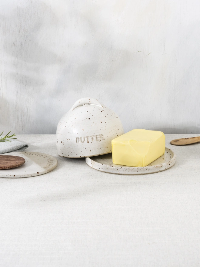 Sating Snowdrop Butter Dish