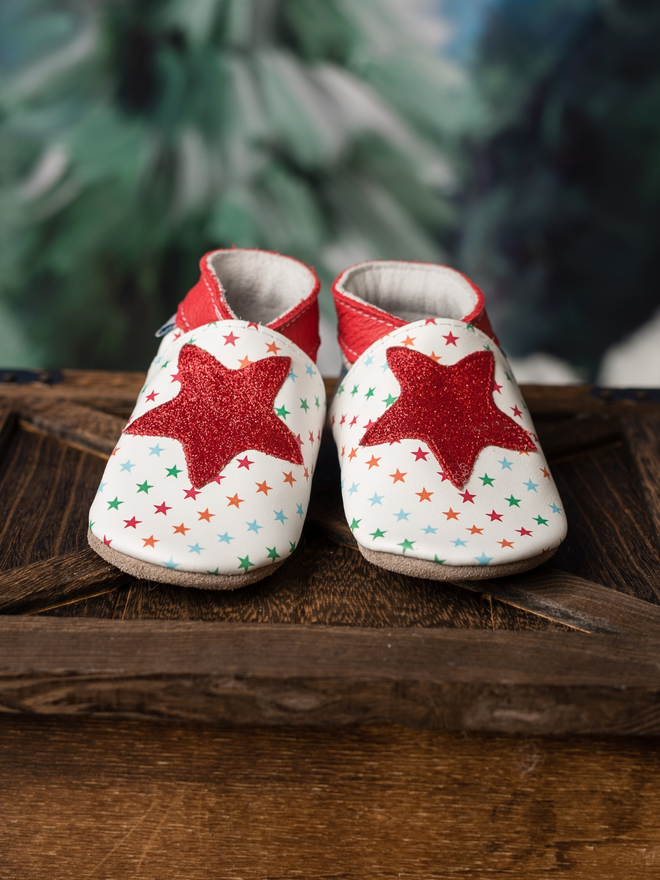 Starry Multi Star/Red Glitter Baby / Kid Shoes