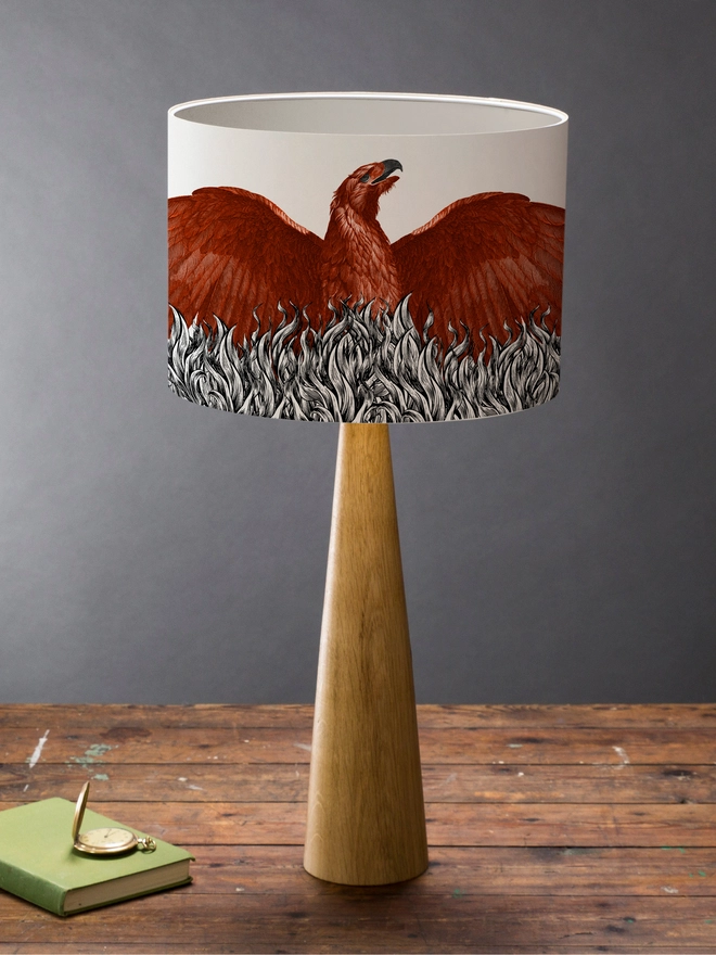 Phoenix rising from the flames lampshade, Mountain and Molehill