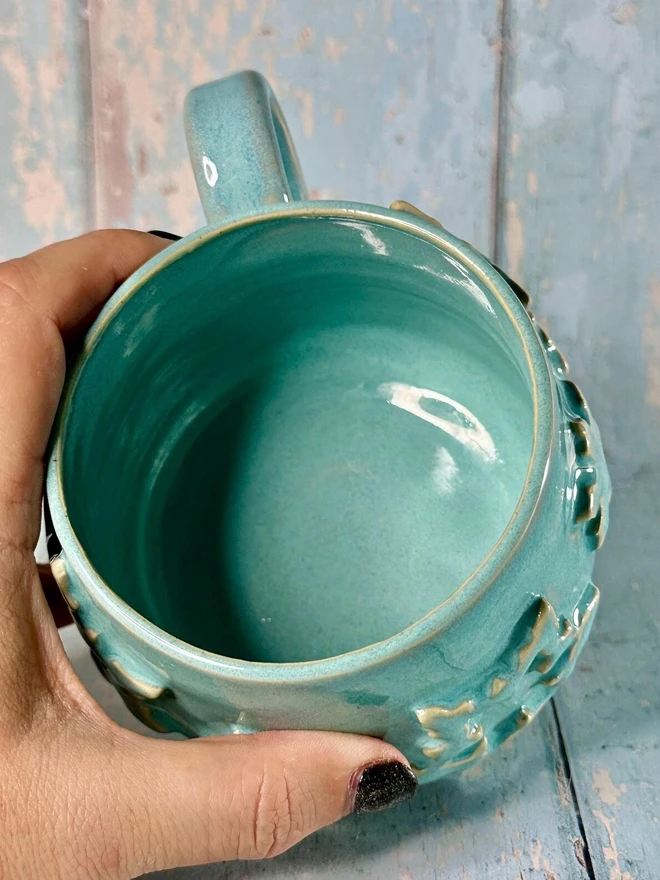 blue snowflake mug
